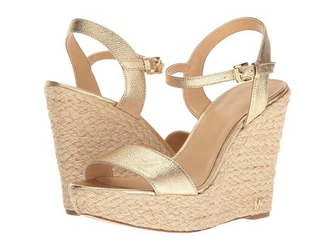 michael michael kors jill espadrille wedge sandals gold|Michael Kors espadrille wedges.